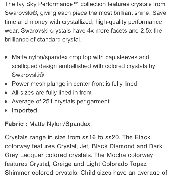 NWT Ivy Sky Swarovski Crystal Scallop Crop Top - Picture 6 of 7